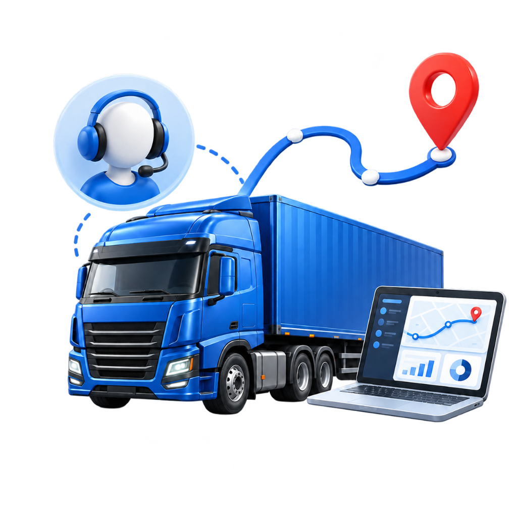 04 Truck Dispatching 3D Illustration